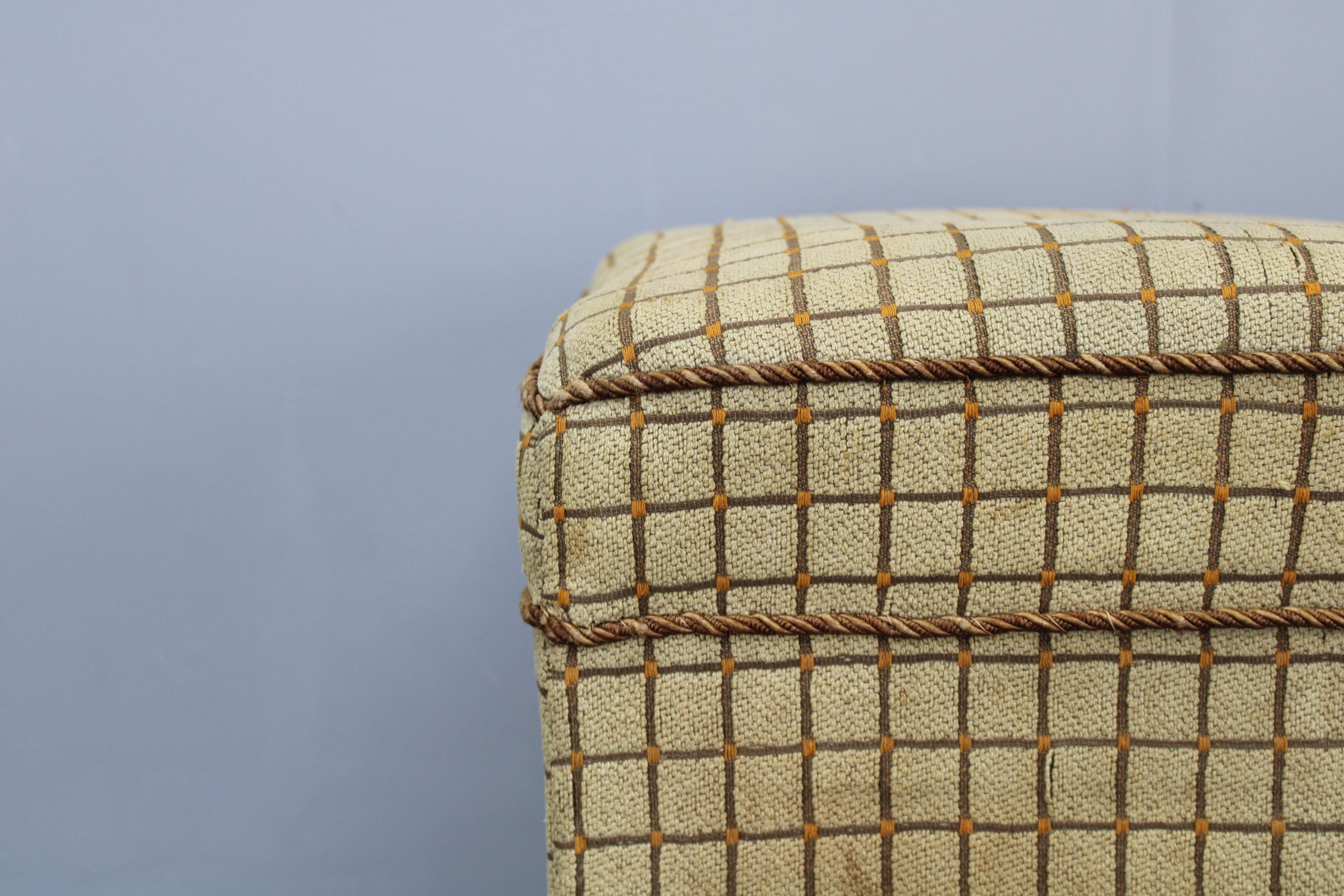 Fabric 1930s Art Deco Tabouret , Czechoslovakia For Sale