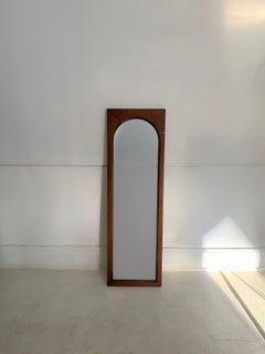 1930s Art Deco Tiger Maple Arched Wall Mirror