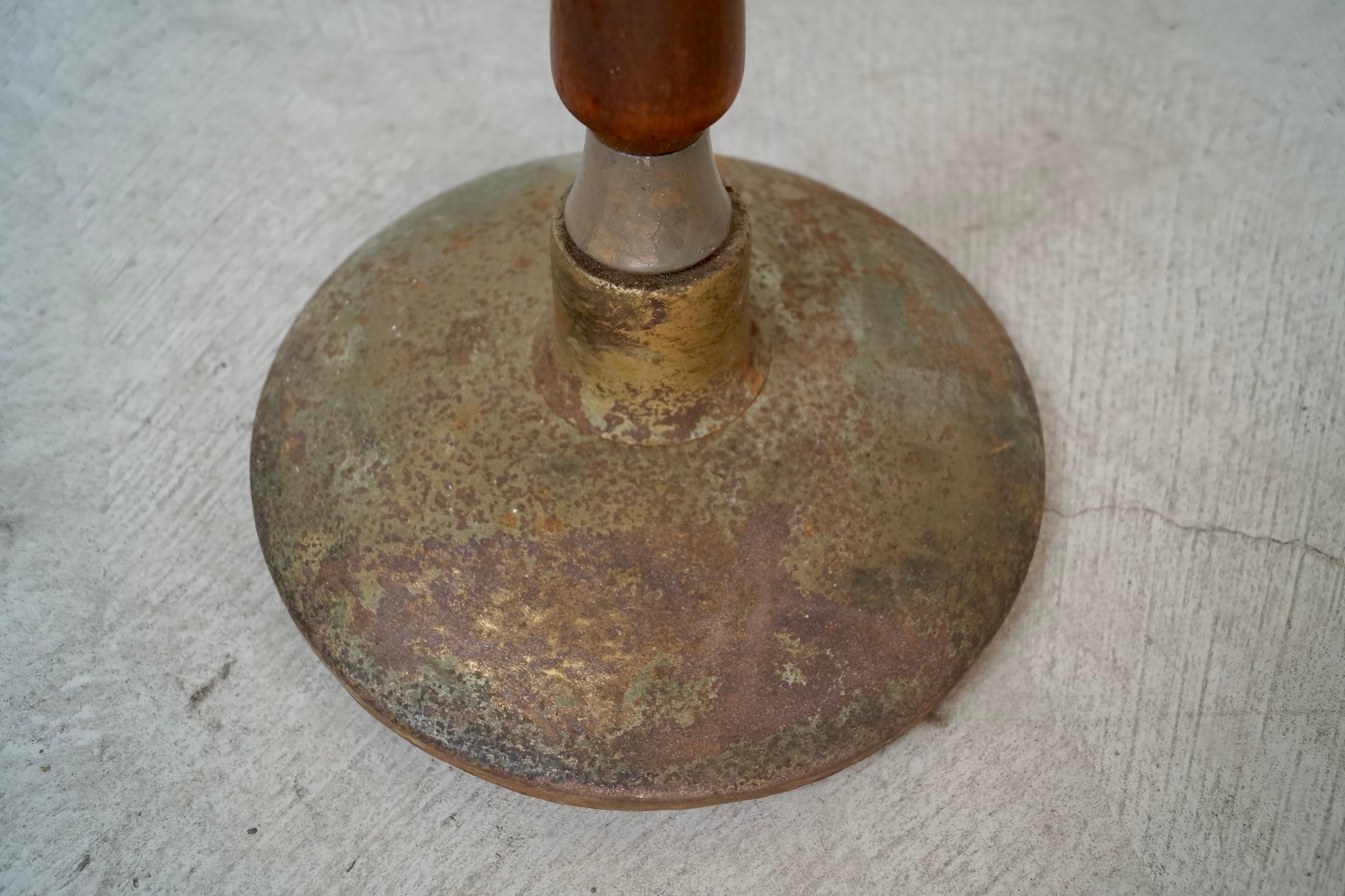 1930's Art Deco Torchiere Walnut & Brass Floor Lamp For Sale 8