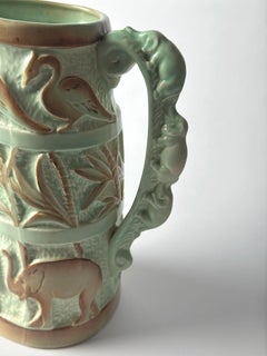 1930s Art Deco Tropical Style Ceramic Jug by Burleigh Ware, Burgess & Leigh