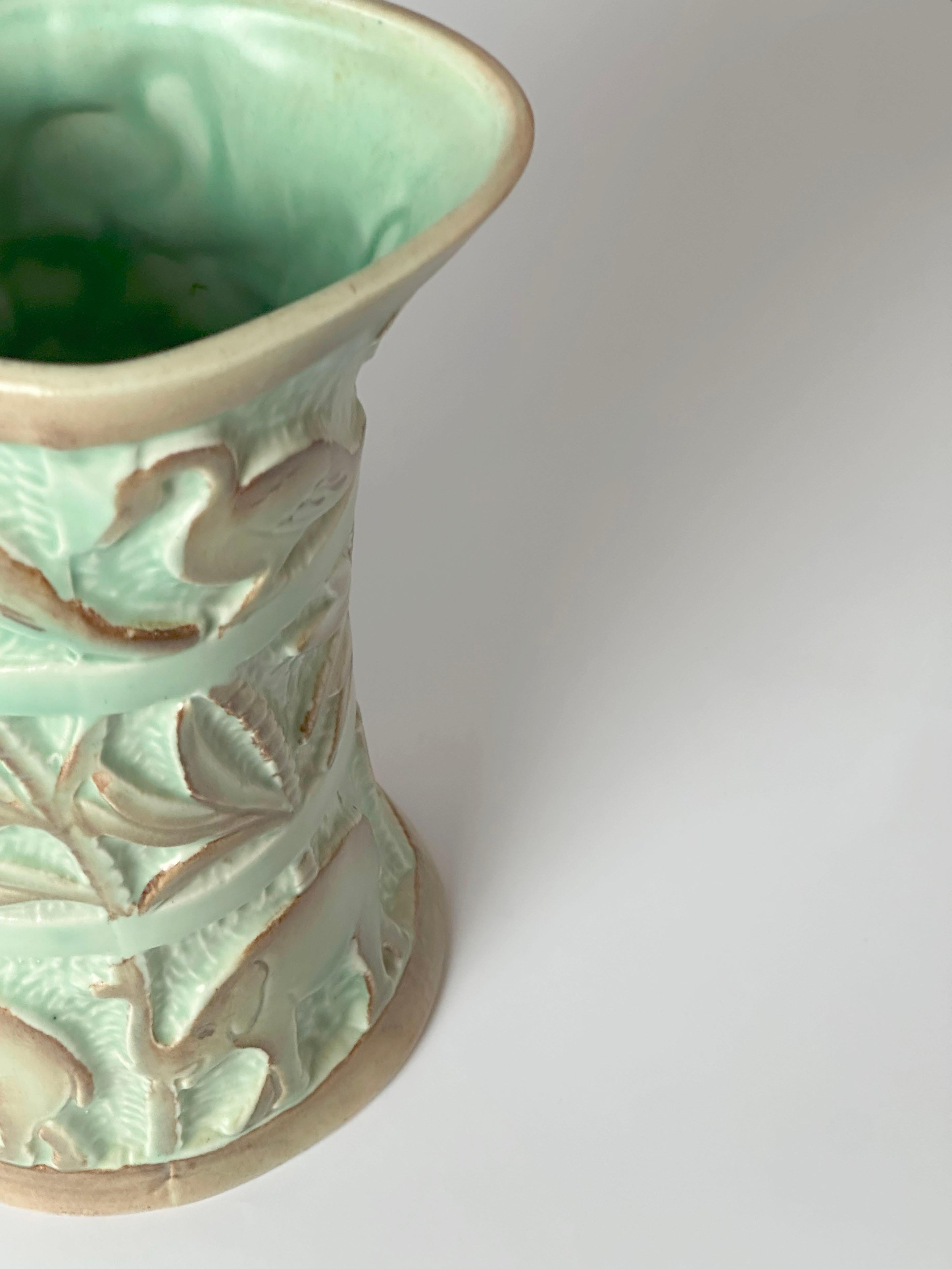 British 1930s Art Deco Tropical Style Ceramic Jug by Burleigh Ware, Burgess & Leigh For Sale