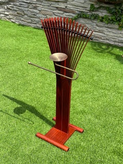 1930s Art Deco Valet of Chamber in Mahogany with Hammered Brass