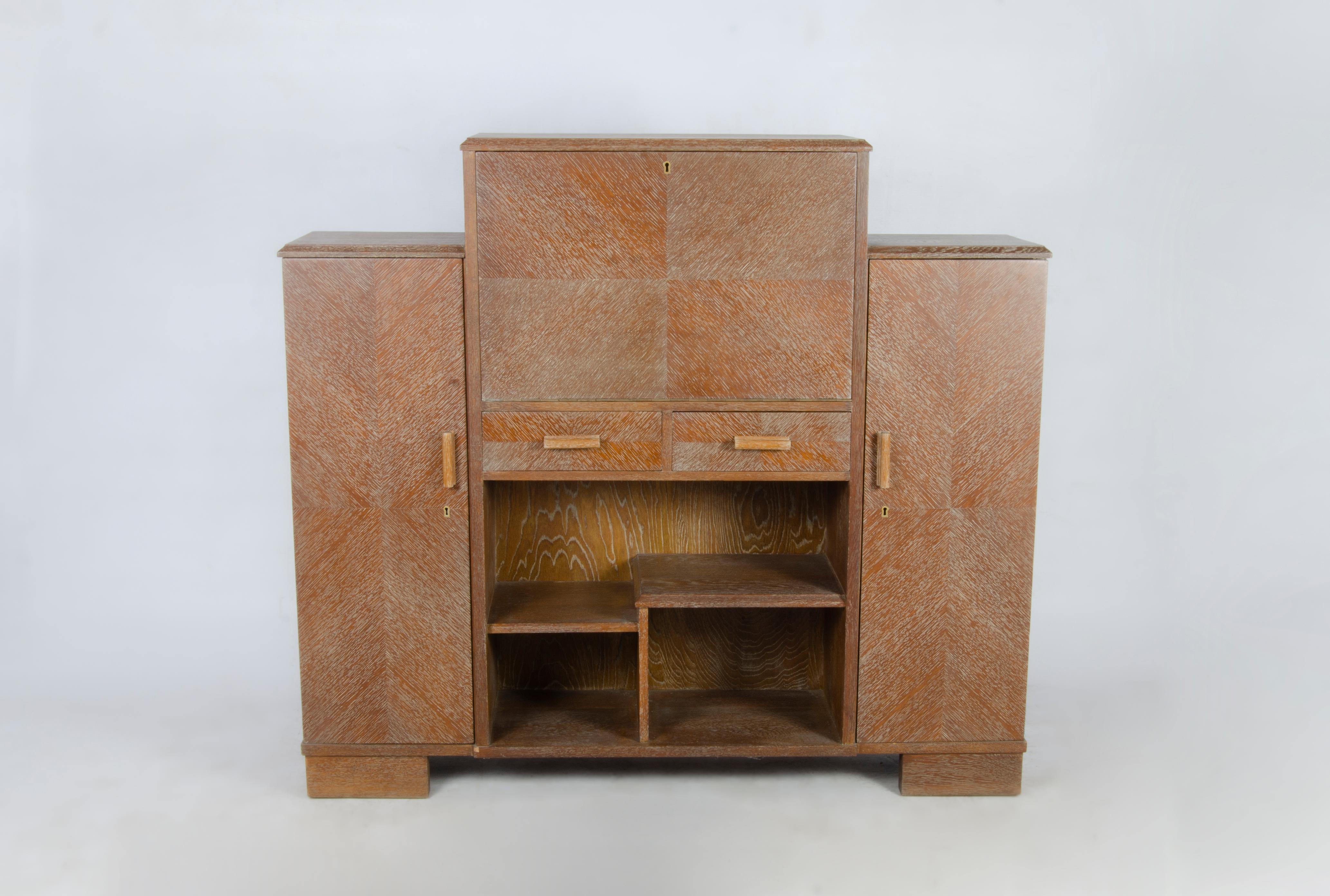 Secreter de madera chapada Art Déco de los años 30, estilo Jacques Adnet, Francia Francés en venta