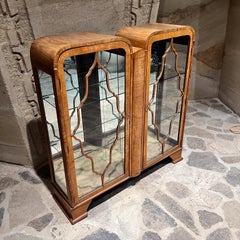 1930s Art Deco Vitrine Cabinet Display Sculptural Exotic Wood