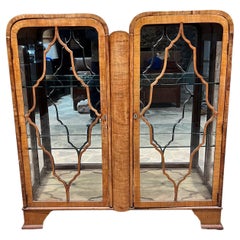 1930s Art Deco Vitrine Cabinet Display Sculptural Exotic Wood