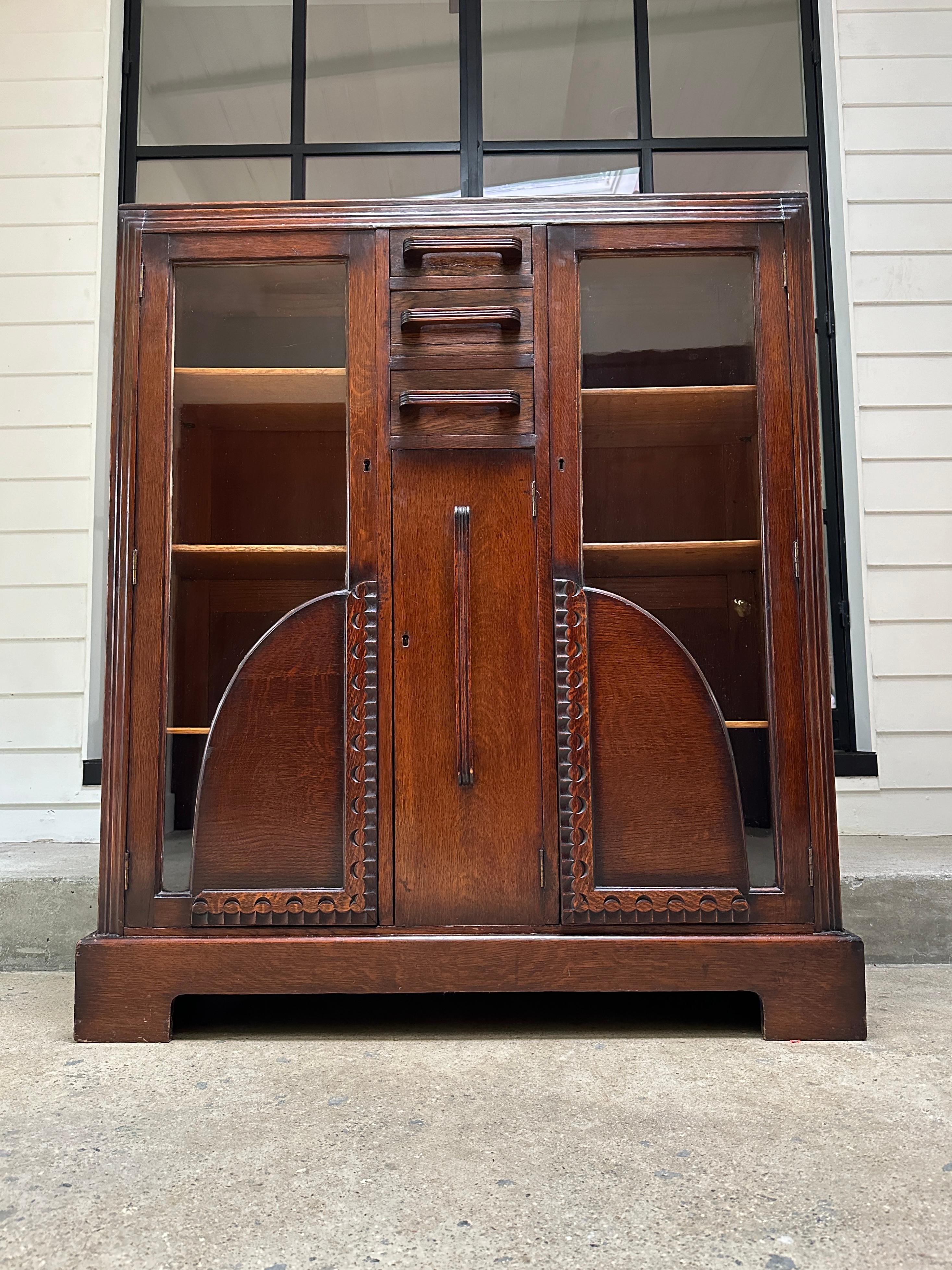 American 1930s art deco vitrine cabinet