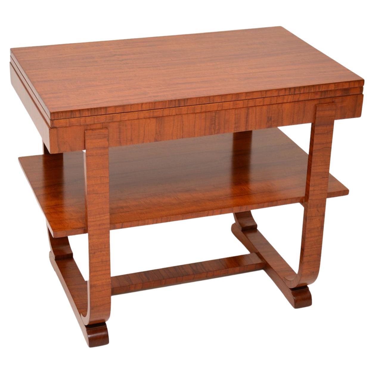 Elegant Art Deco Expandable Card Table For Sale at 1stDibs