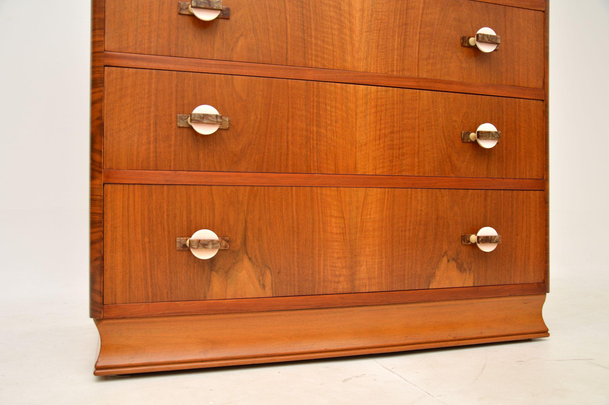 1930's Art Deco Walnut Chest of Drawers 4