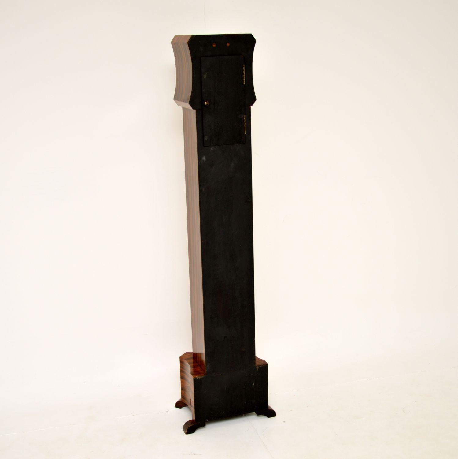 1930's Art Deco Walnut Long Case Grandmother Clock 5