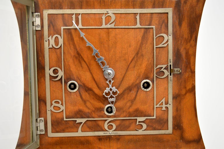 1930's Art Deco Walnut Long Case Grandmother Clock For Sale at 1stDibs
