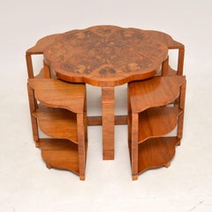 1930's Art Deco Walnut Nesting Coffee Table by Epstein