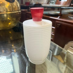 1930s Art Deco White and Pink Opaline Glass italian Vase