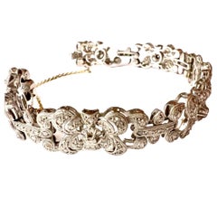 Bracelet Art déco des années 1930 avec diamants simples et taillés en rose