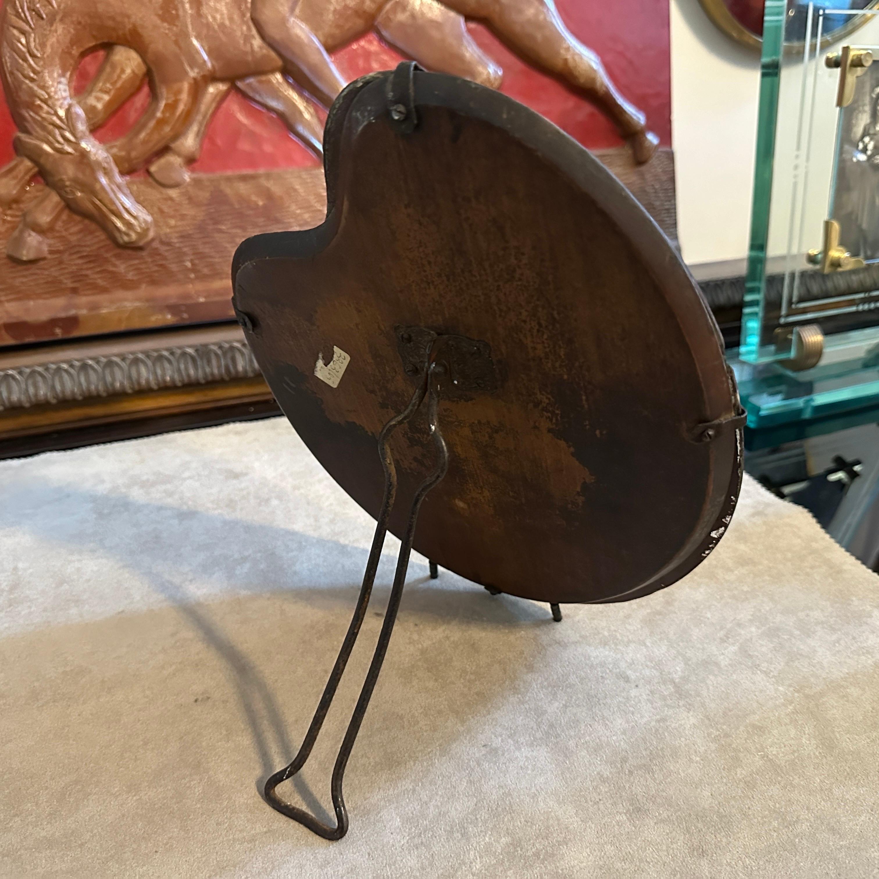1930er Jahre Art Deco Holz und Glas Italienisch Palette Tisch Spiegel von L. Fontana (Art déco) im Angebot