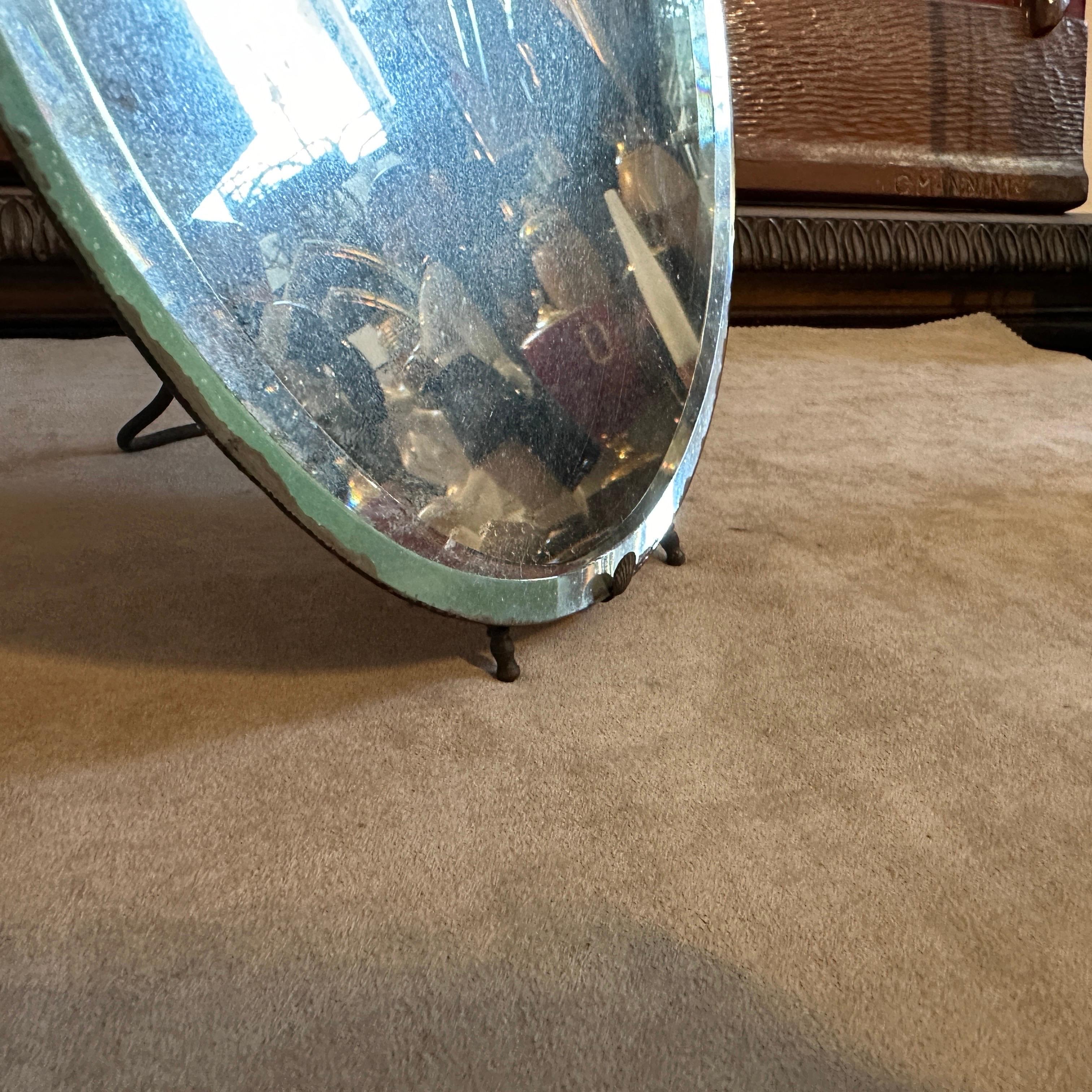 1930er Jahre Art Deco Holz und Glas Italienisch Palette Tisch Spiegel von L. Fontana im Zustand „Gut“ im Angebot in Aci Castello, IT