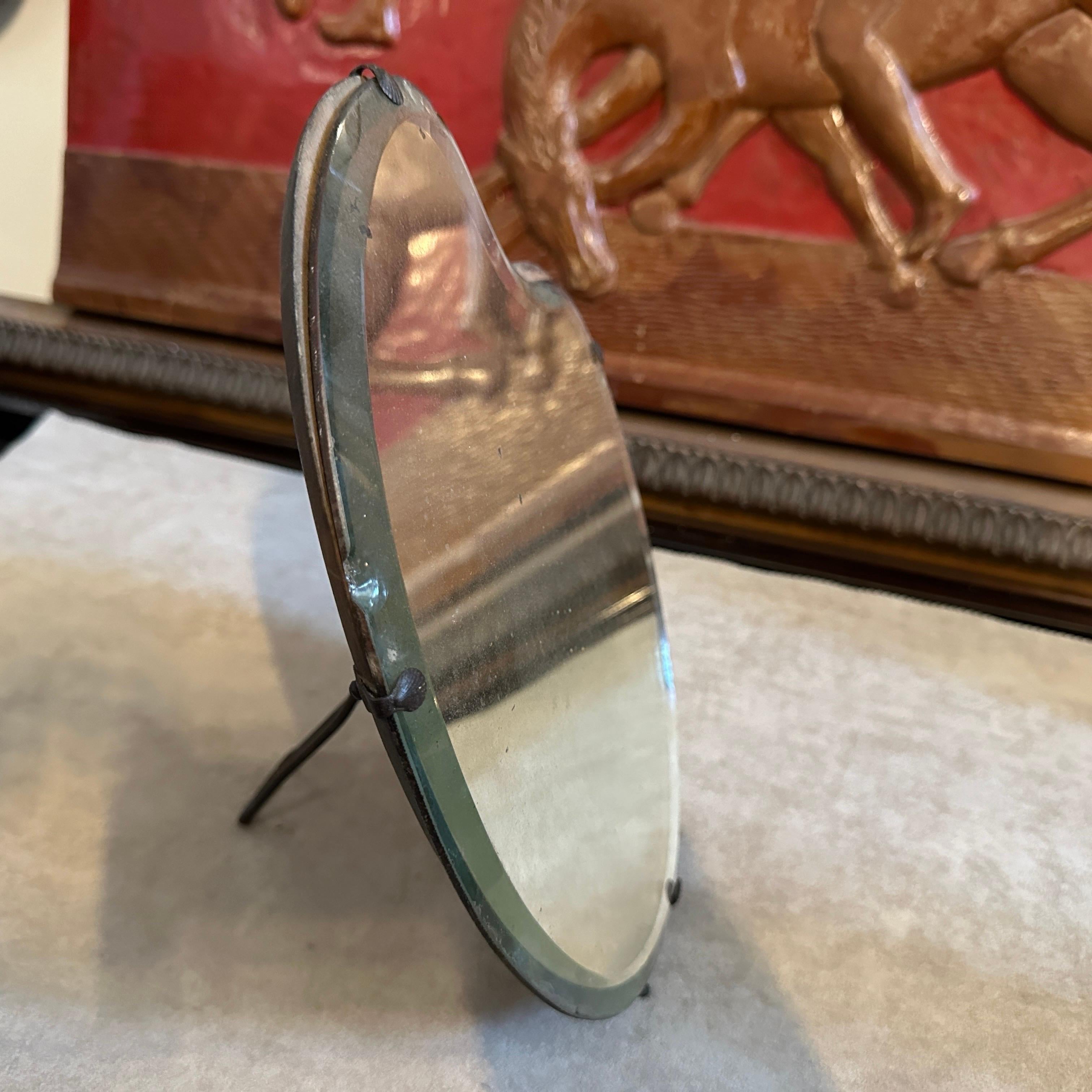 1930er Jahre Art Deco Holz und Glas Italienisch Palette Tisch Spiegel von L. Fontana im Angebot 3