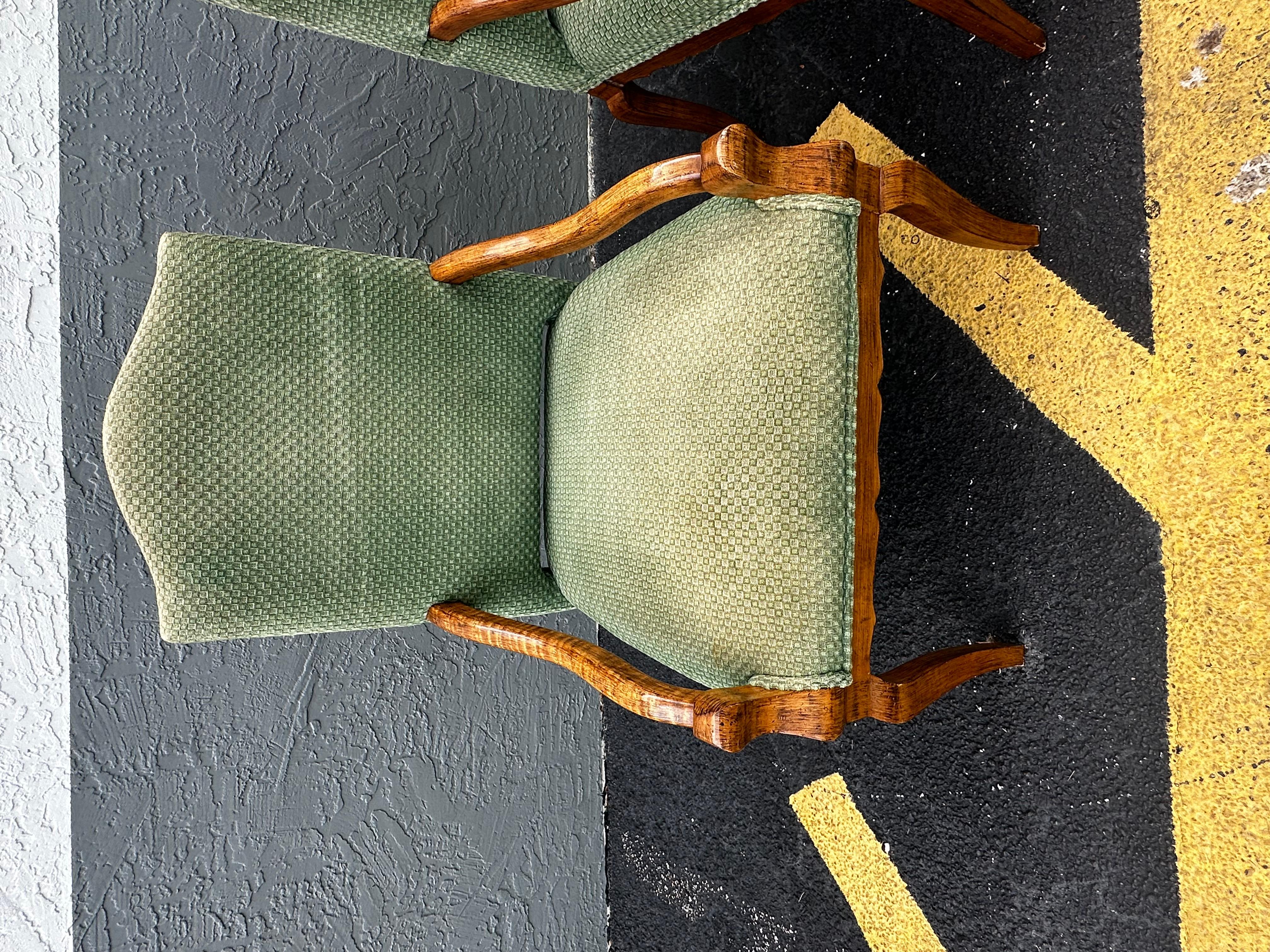 Poltrone smerlate in legno Artful Green, The Artful Green, Set di 2, 1930 in vendita 3