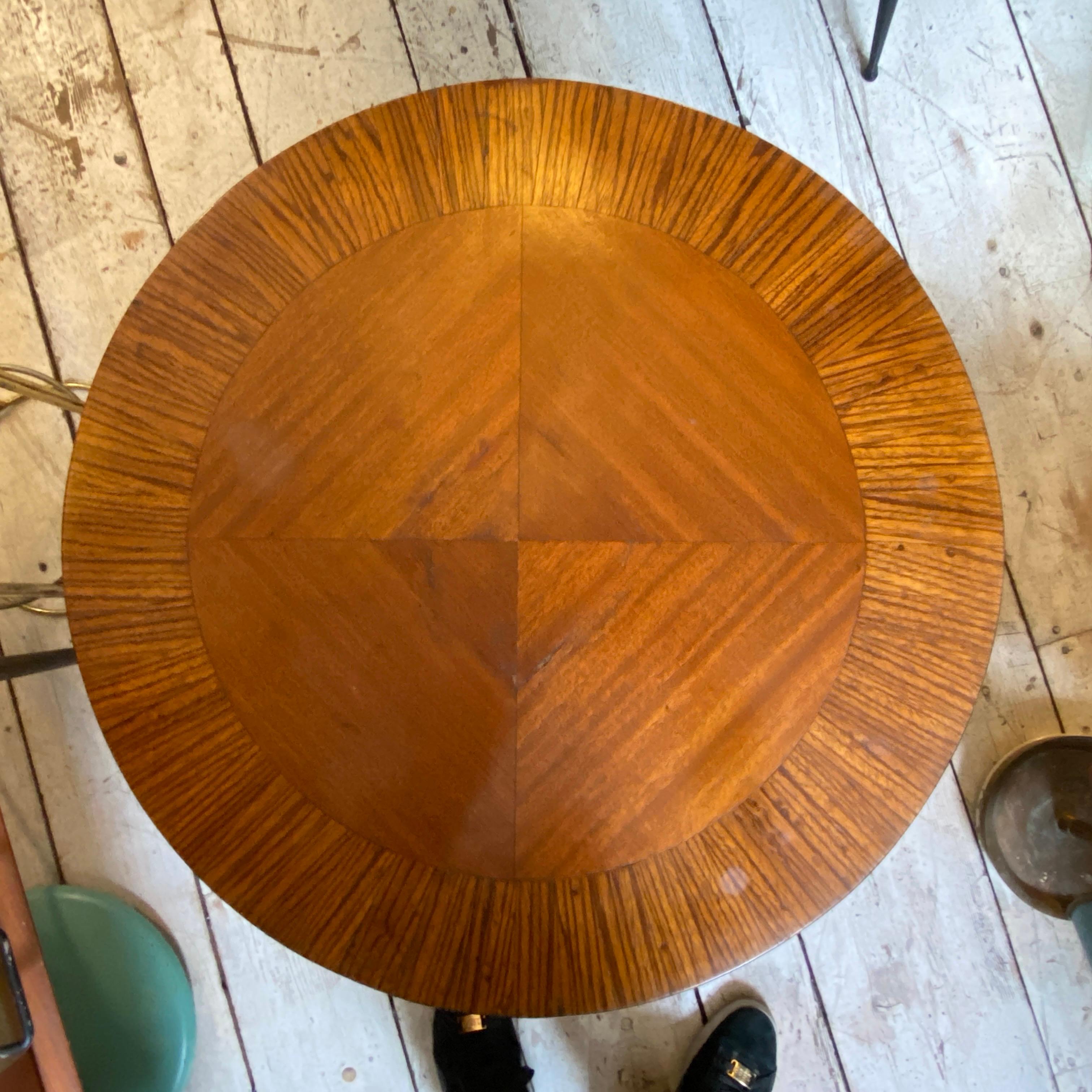 20th Century 1930s Art Deco Wood Italian Round Side Table