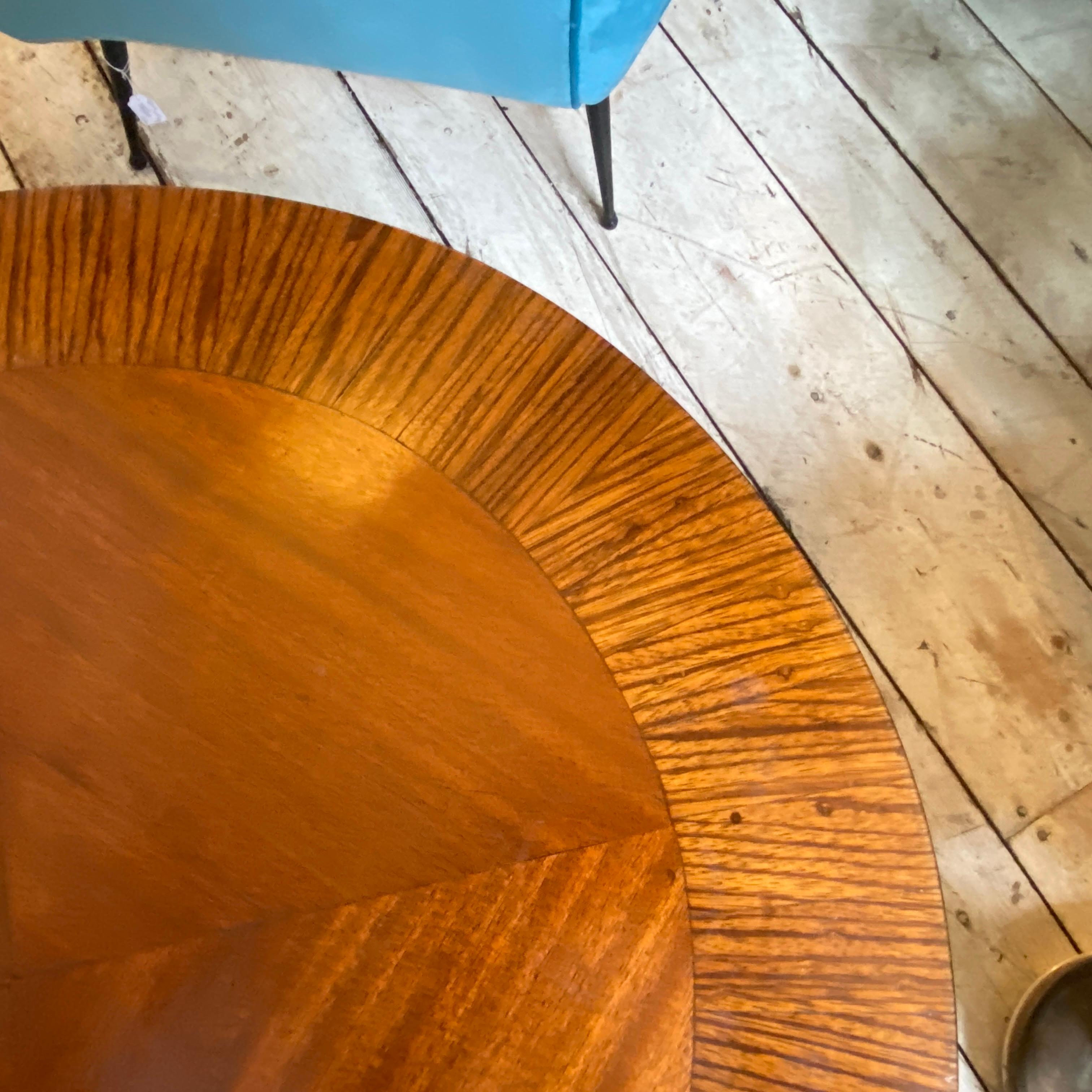 Fruitwood 1930s Art Deco Wood Italian Round Side Table
