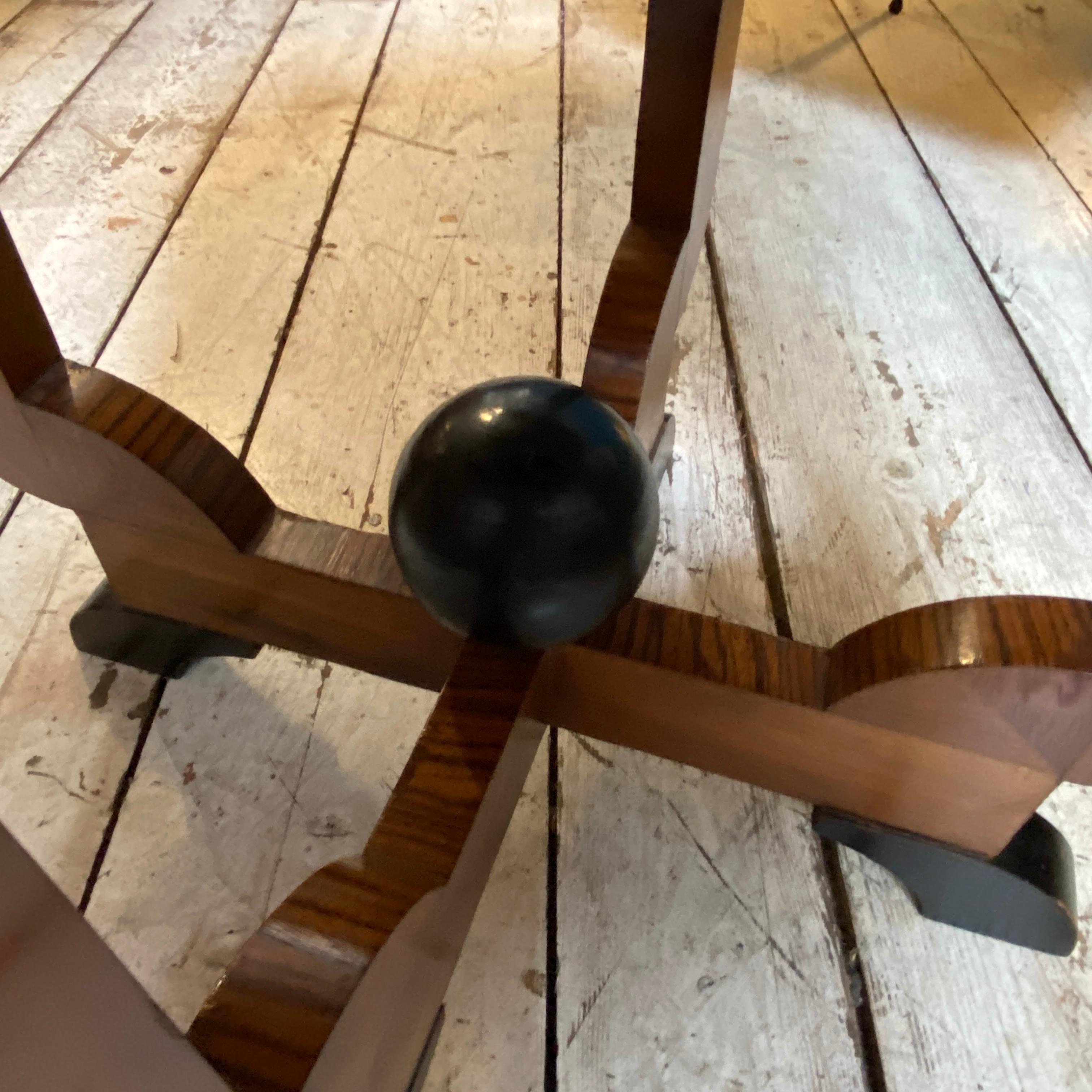 1930s Art Deco Wood Italian Round Side Table 3