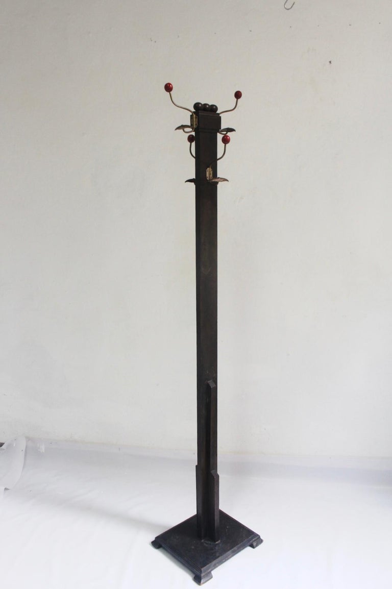 1930s Art Deco Wooden Floor Coat Rack For Sale at 1stDibs