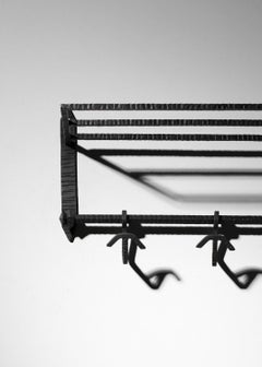 1930s Art Deco wrought iron coat rack