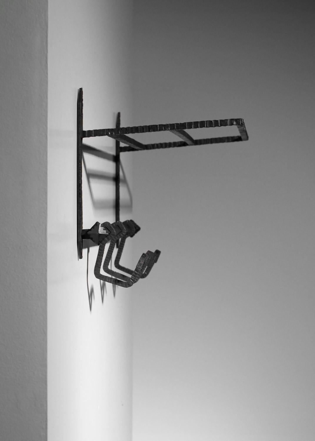 Mid-20th Century 1930s Art Deco wrought iron coat rack For Sale