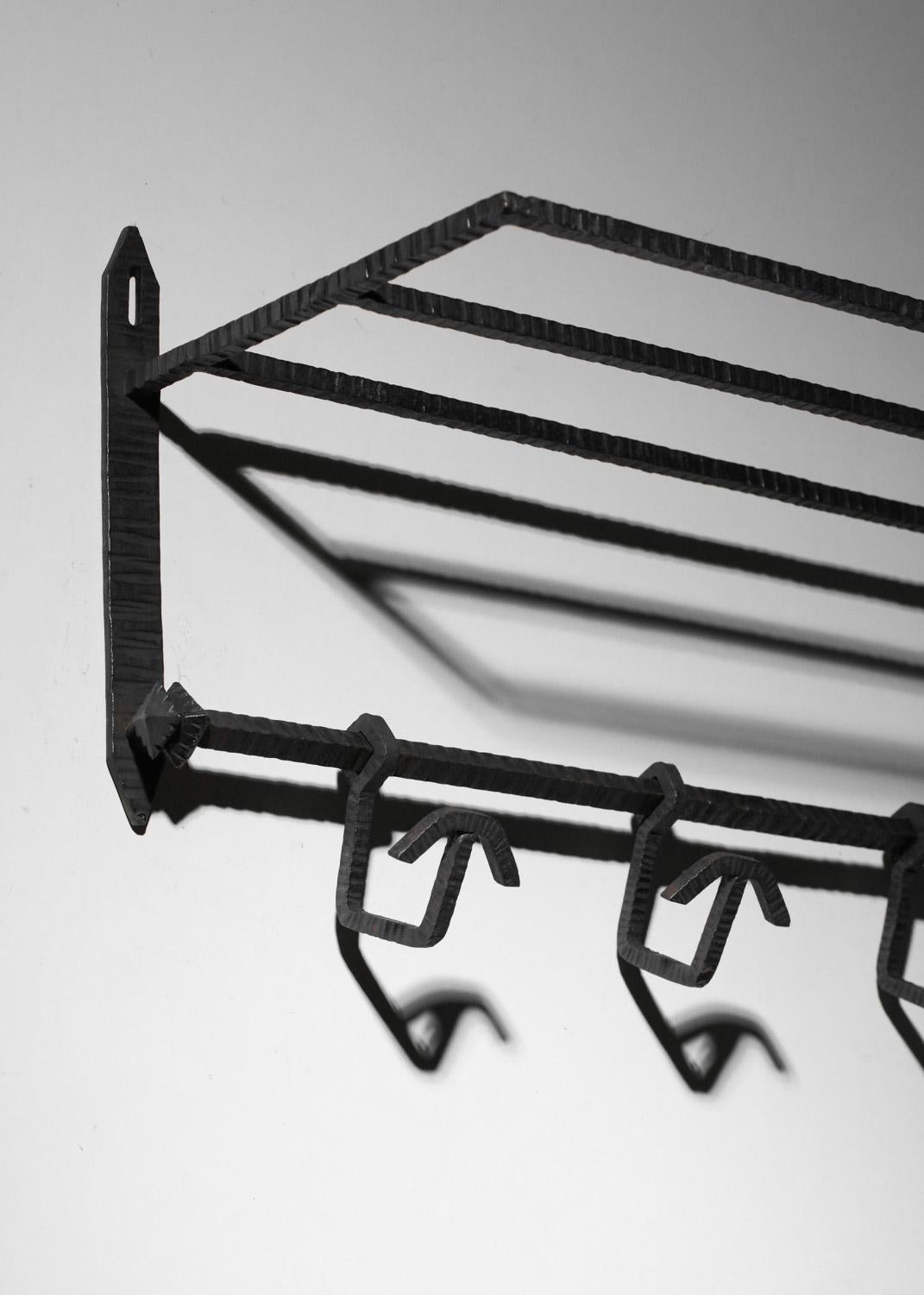 1930s Art Deco wrought iron coat rack For Sale 1