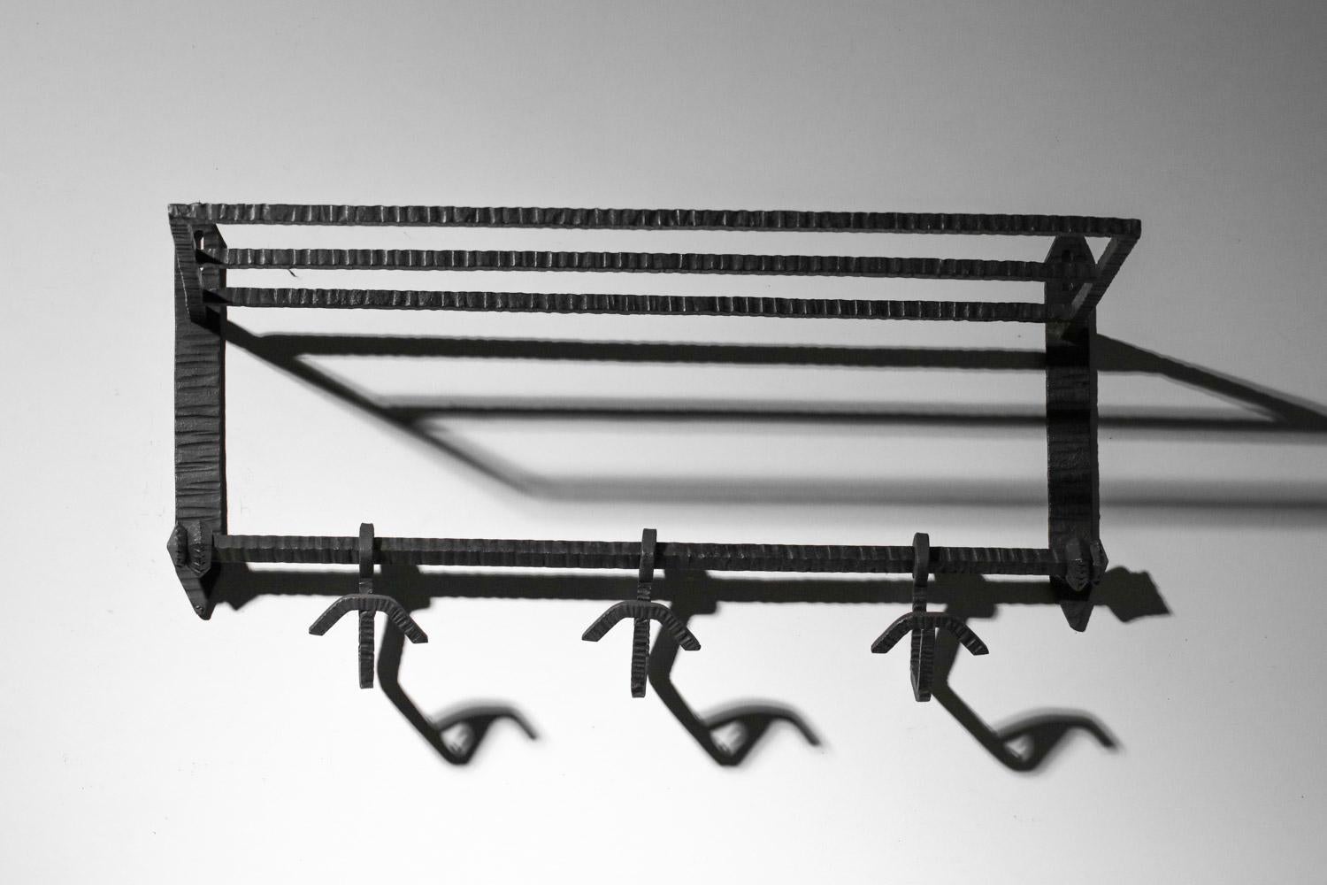 1930s Art Deco wrought iron coat rack For Sale 2