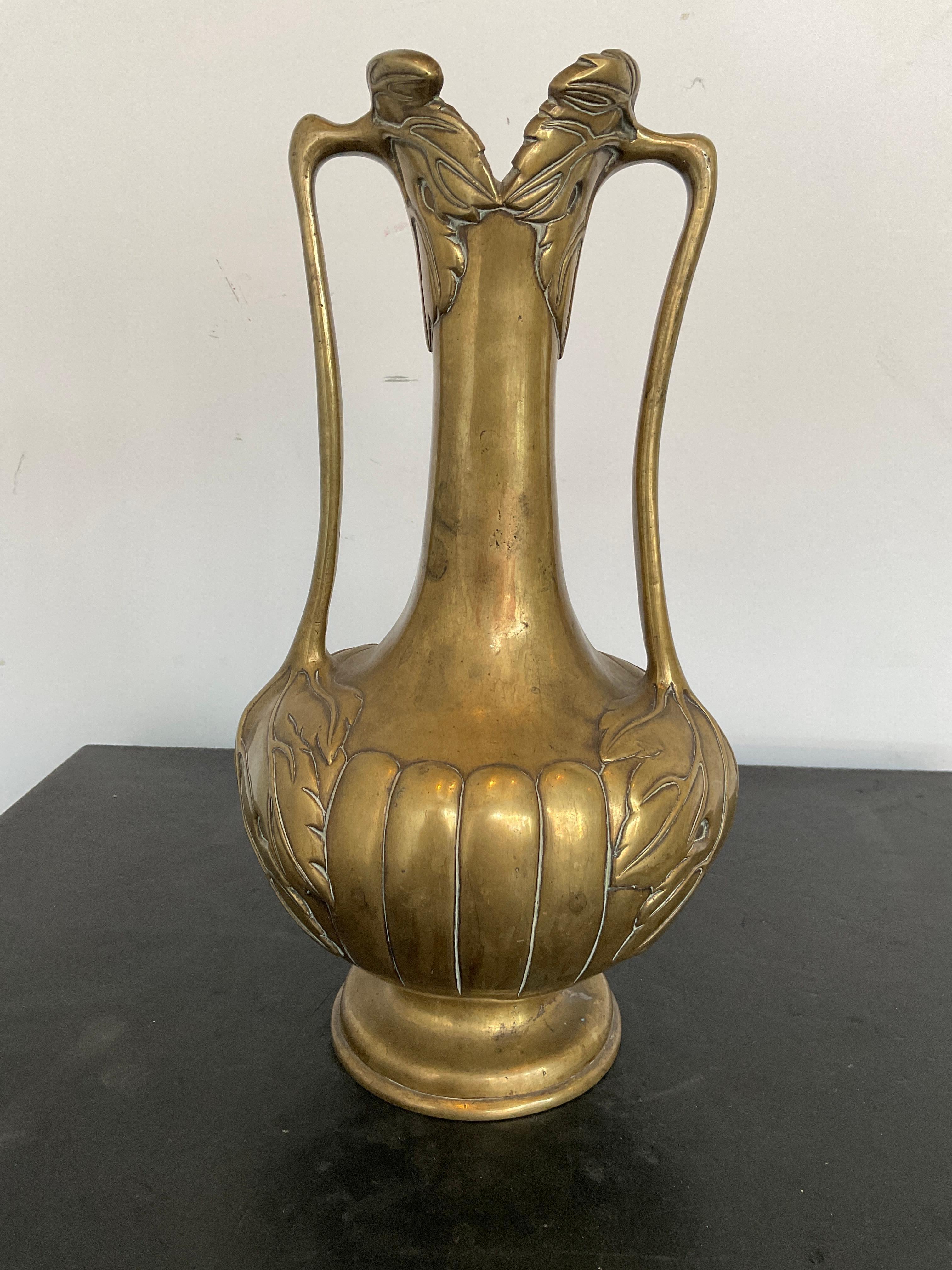 Mid-20th Century 1930s Art Nouveau Bronze Vase For Sale