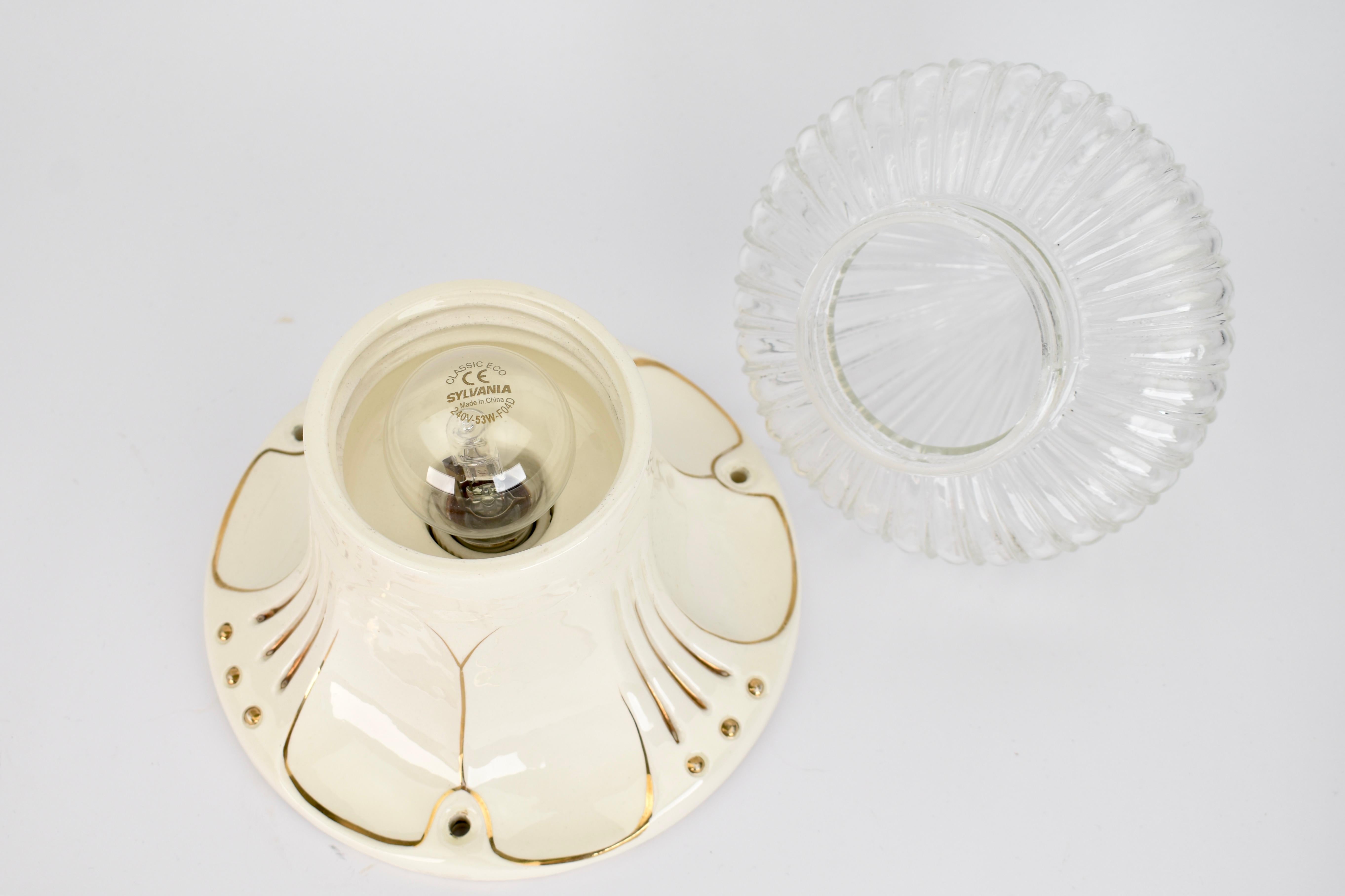 1930s Art Nouveau Flush Mount by Julius Dressler For Sale 4