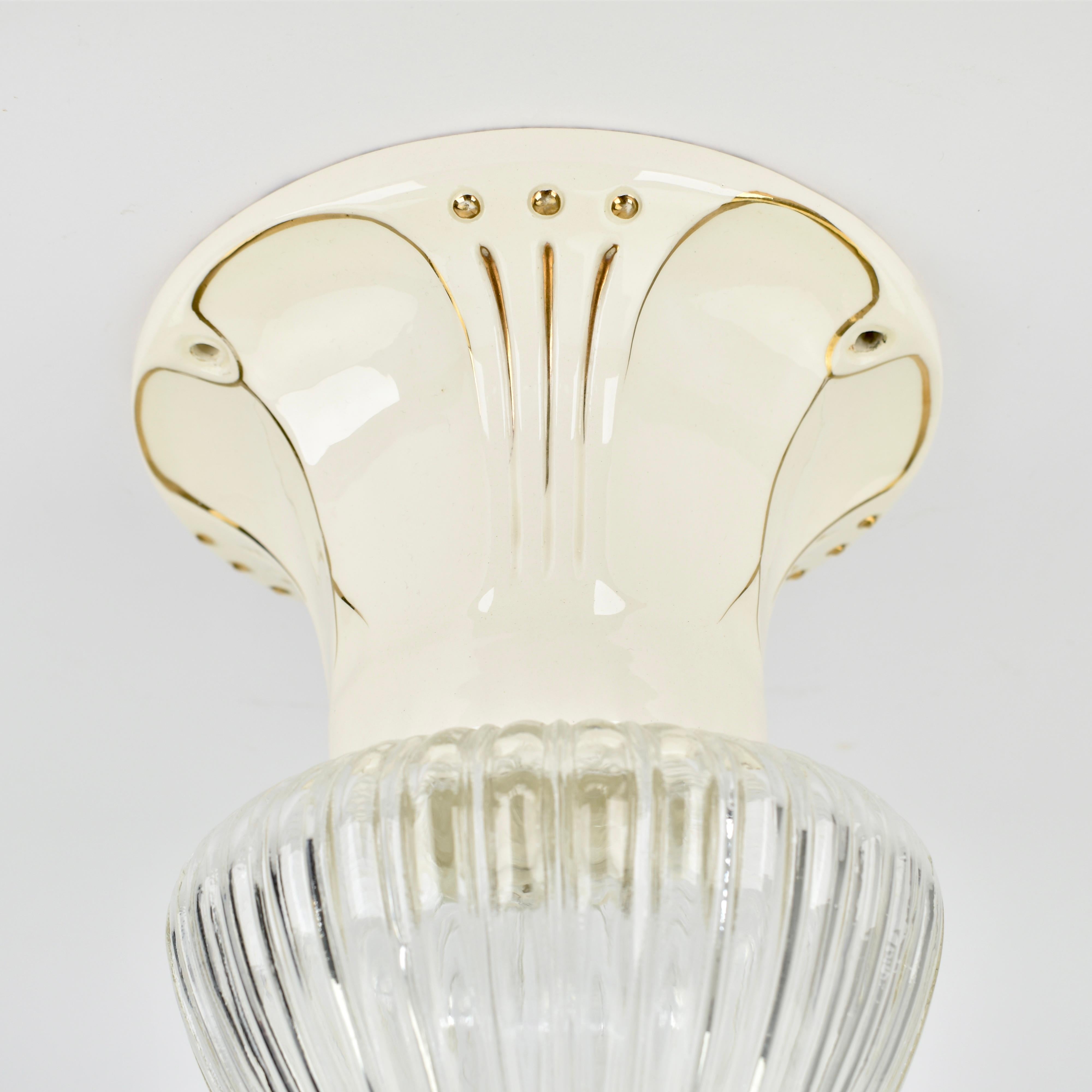1930s Art Nouveau Flush Mount by Julius Dressler In Good Condition For Sale In AMSTERDAM, NL
