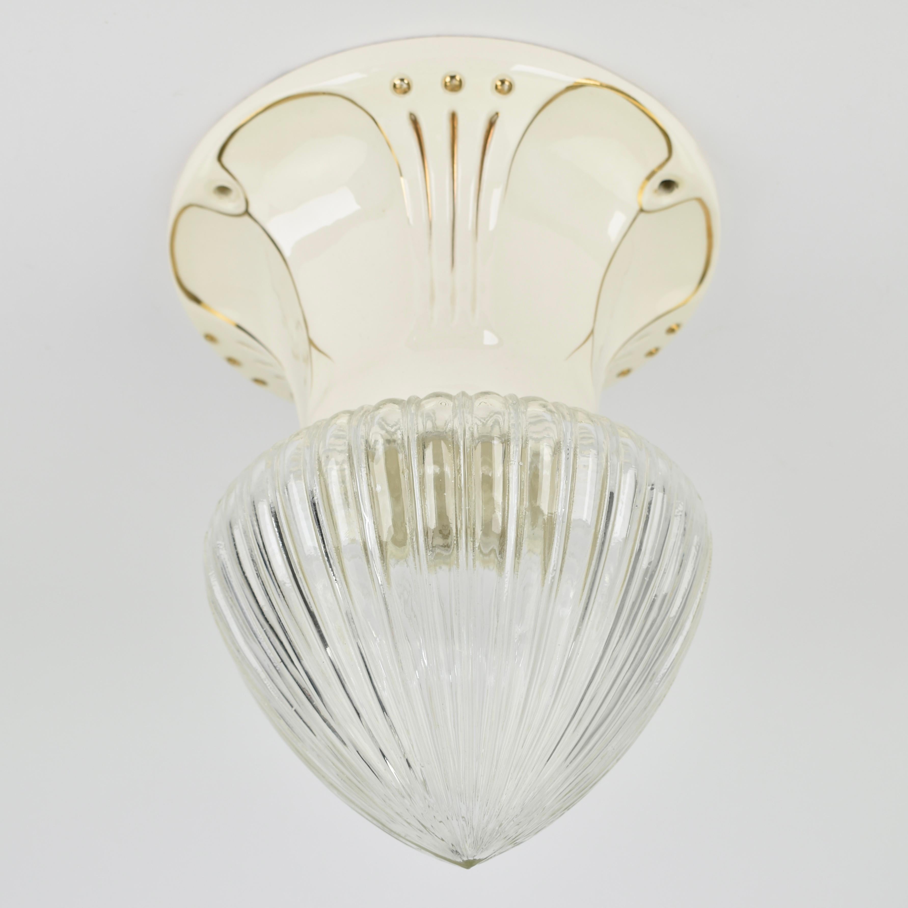 Mid-20th Century 1930s Art Nouveau Flush Mount by Julius Dressler For Sale