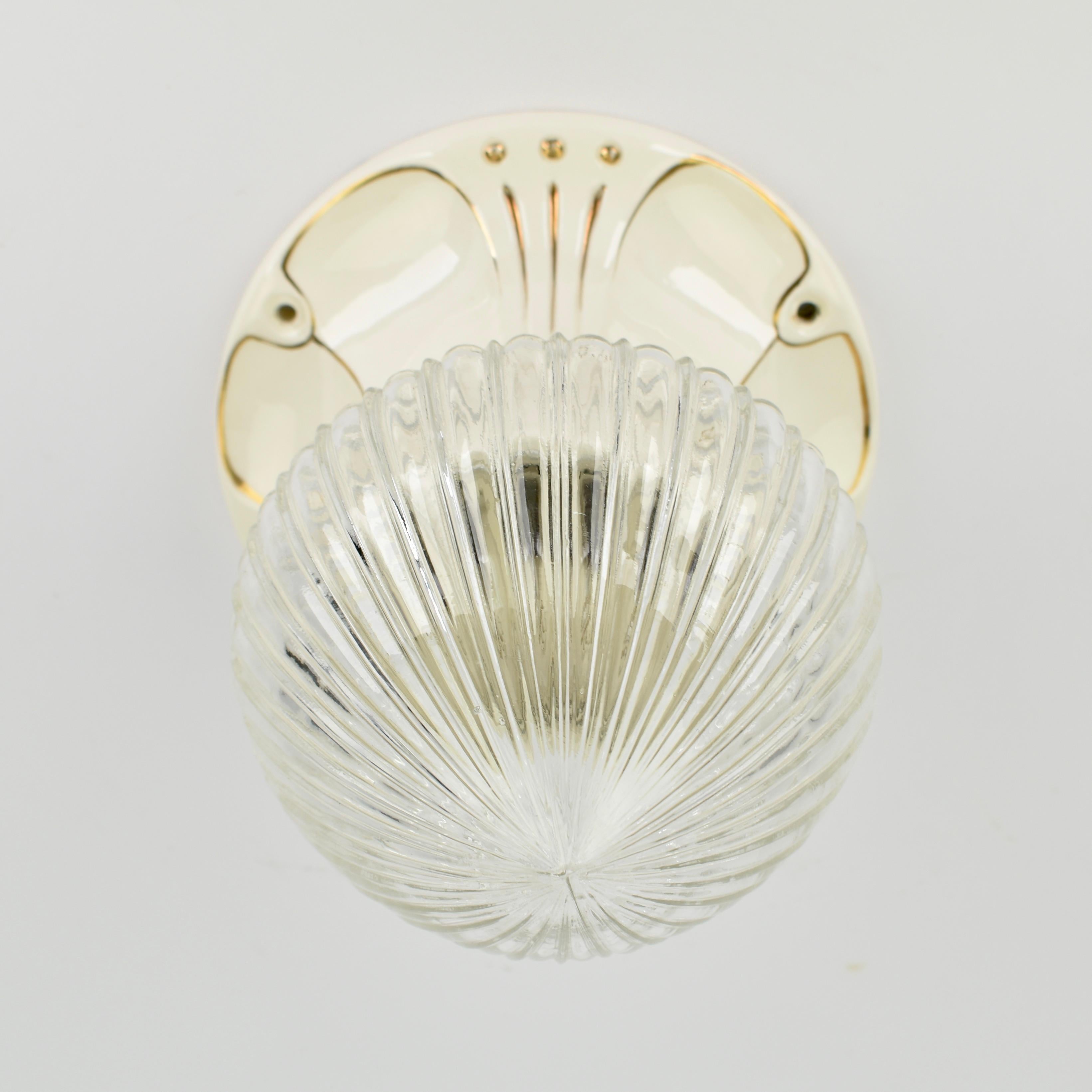 Ceramic 1930s Art Nouveau Flush Mount by Julius Dressler For Sale