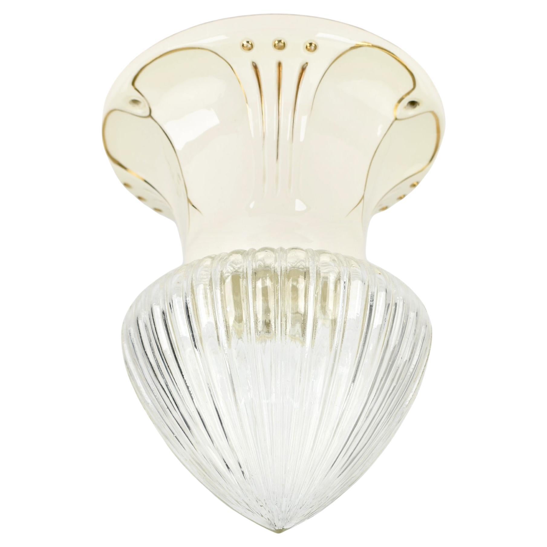 1930s Art Nouveau Flush Mount by Julius Dressler For Sale