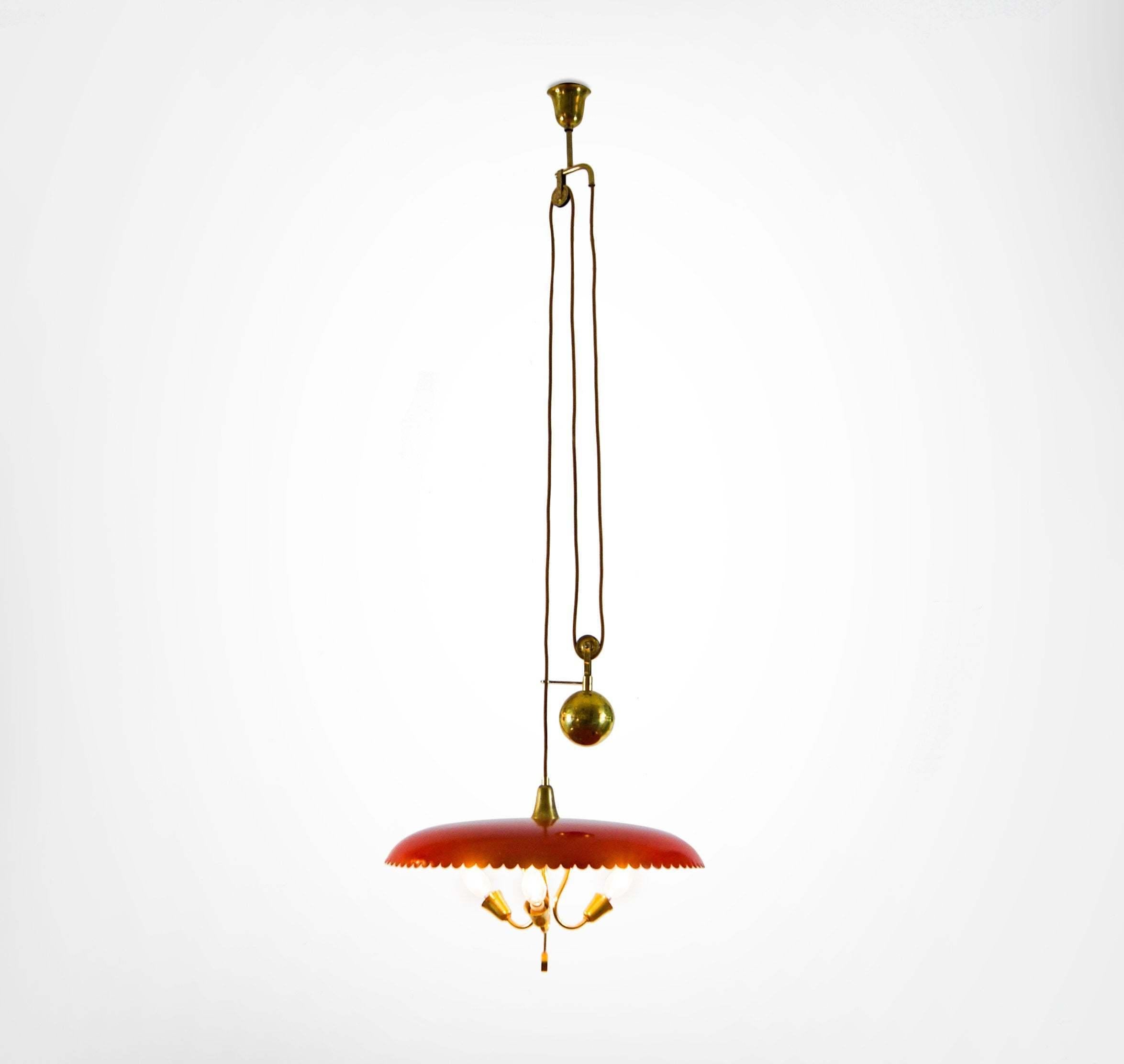 1930s Arteluce Counterbalance Suspension Pendant Lamp Gino Sarfatti Model 2044 4