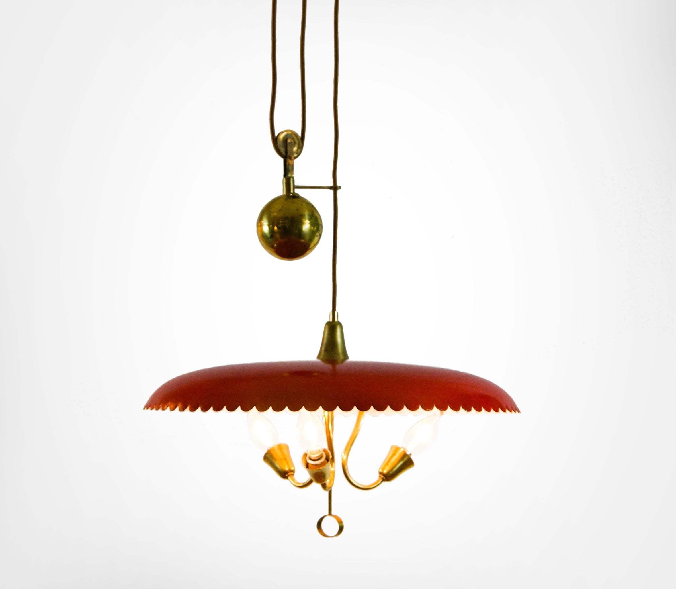 Italian 1930s Arteluce Counterbalance Suspension Pendant Lamp Gino Sarfatti Model 2044