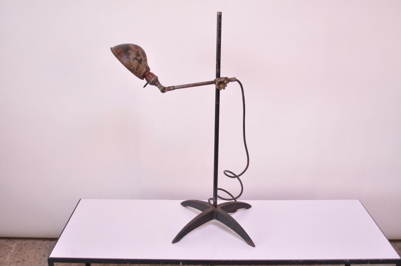 1930s Articulating Floor or Table Lamp by O.C. White In Distressed Condition For Sale In Brooklyn, NY