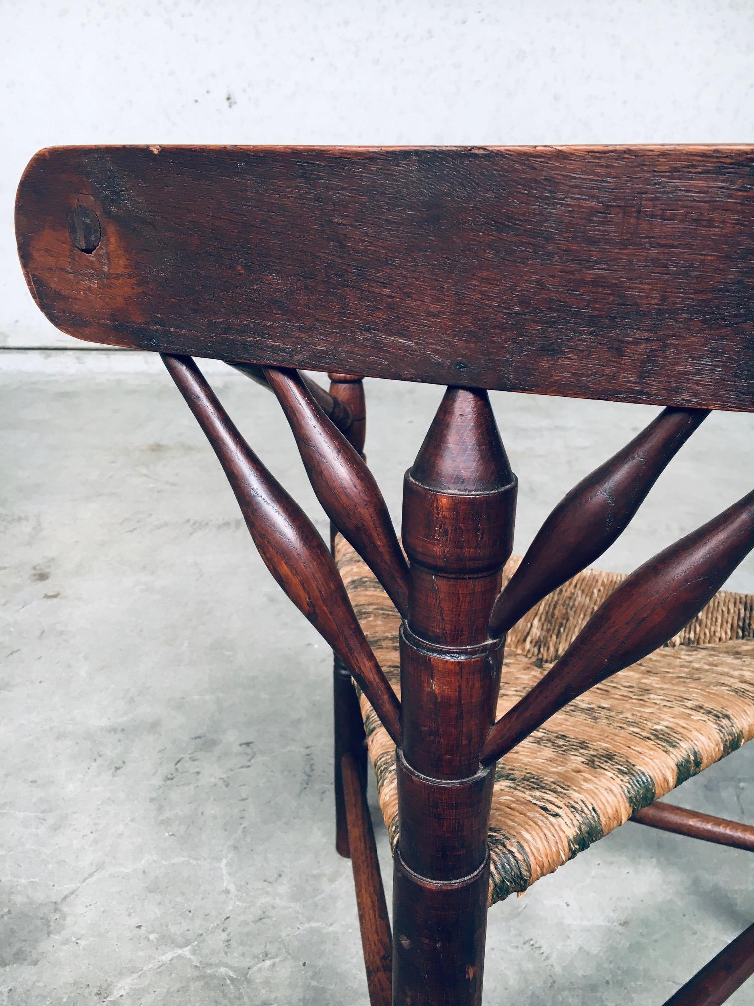 1930's Artisan Made Monk Model Three legged Side Chair For Sale 12