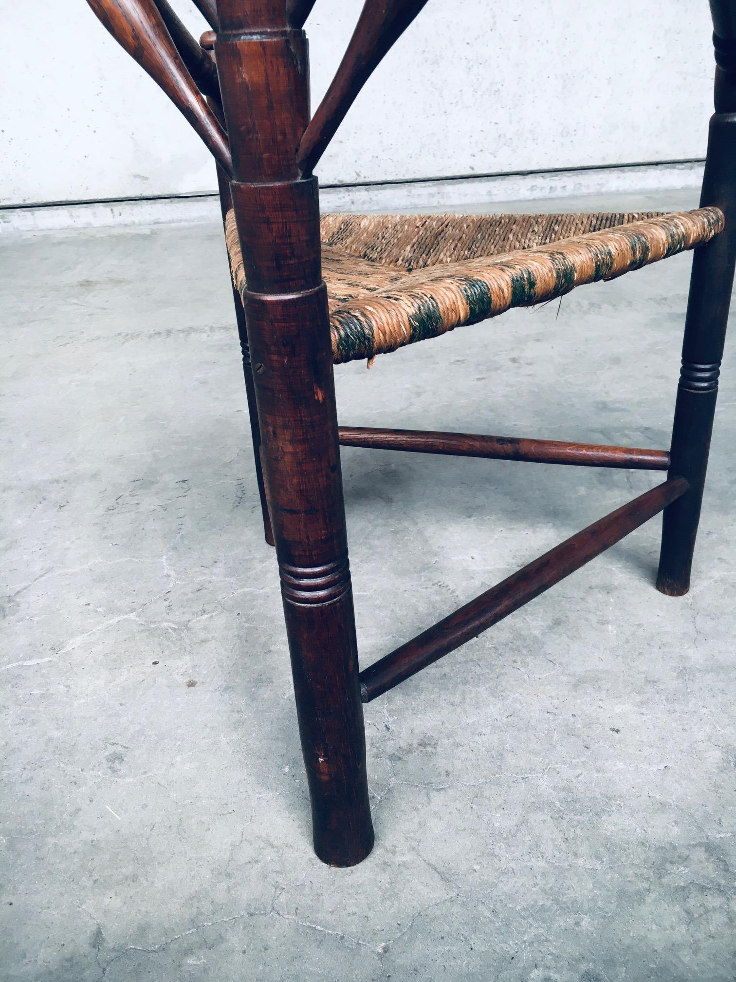 1930's Artisan Made Monk Model Three legged Side Chair For Sale 13