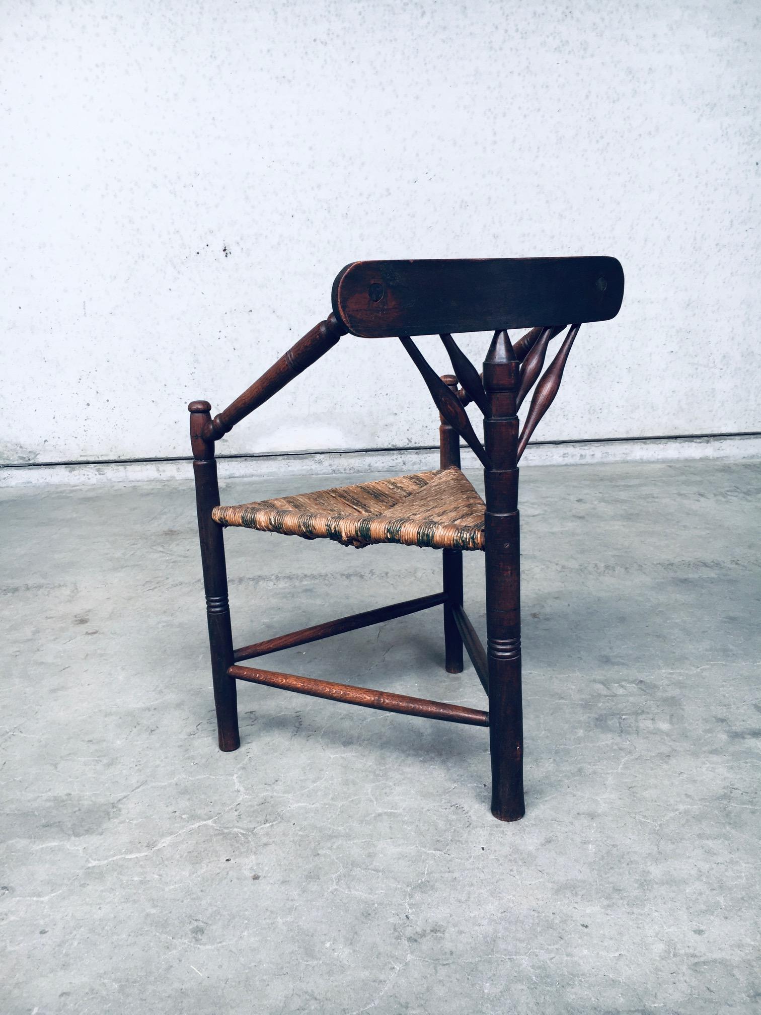 1930's Artisan Made Monk Model Three legged Side Chair For Sale 1
