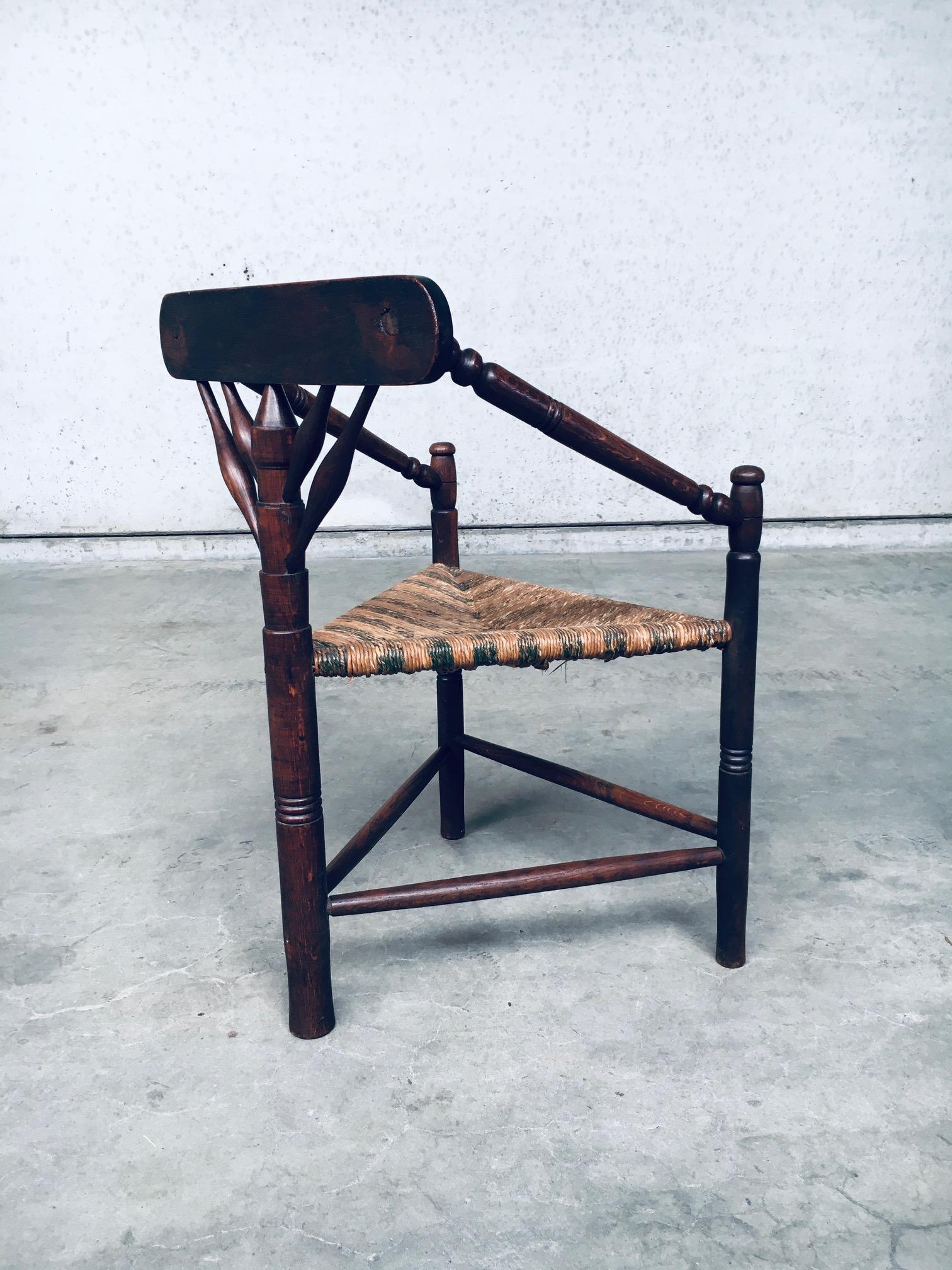 1930's Artisan Made Monk Model Three legged Side Chair For Sale 2