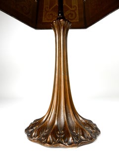 1930s Arts & Crafts Era Table Lamp with Painted Steel Mesh Shade