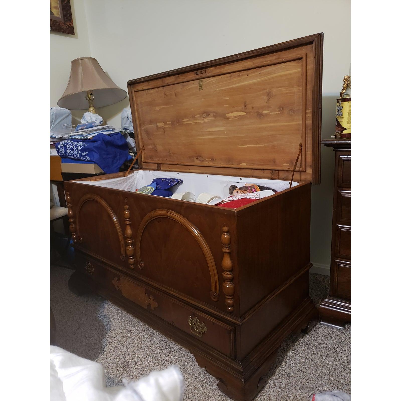20th Century 1930s Arts Deco Cavalier Solid Mahogany and Maple Cedar Chest