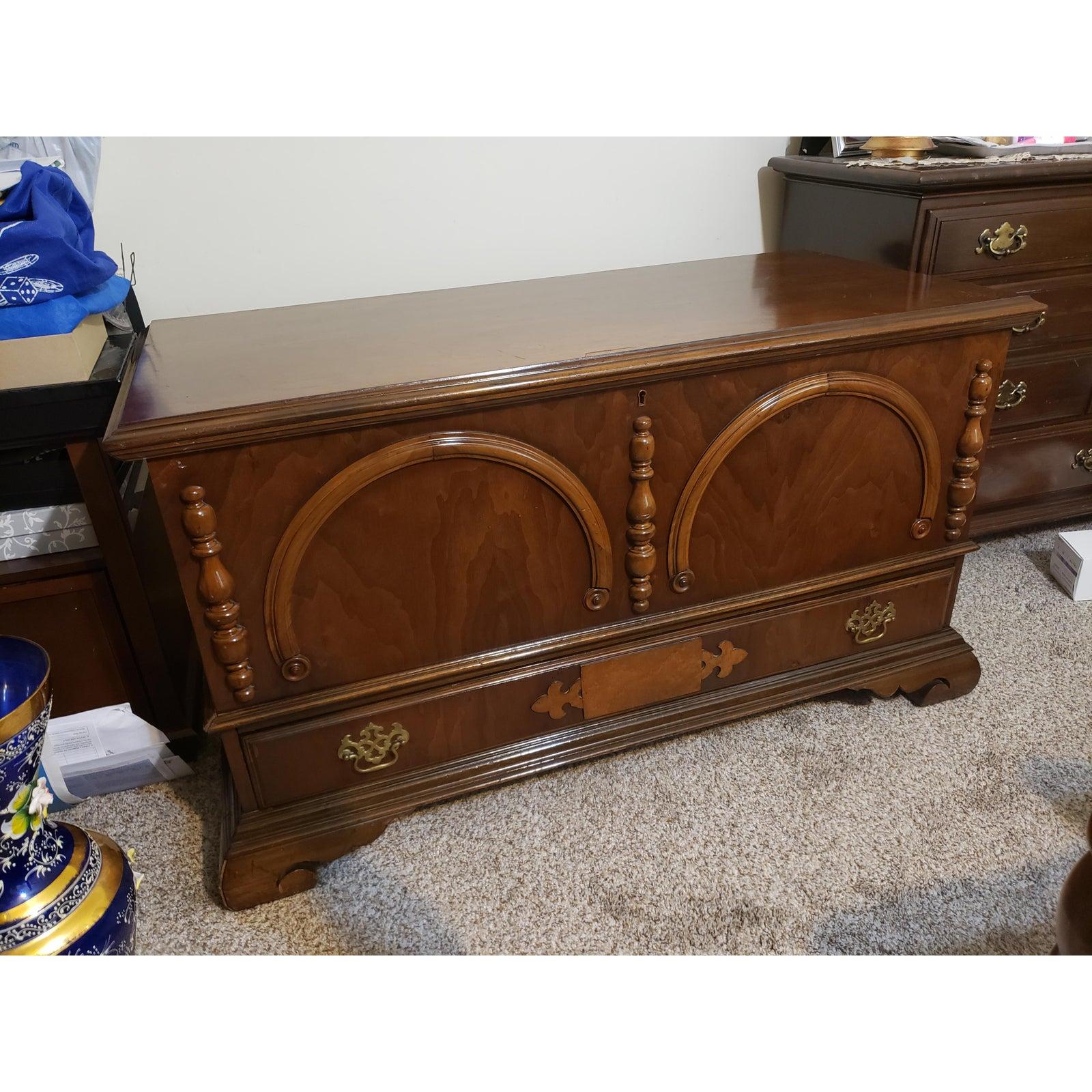 1930s Arts Deco Cavalier Solid Mahogany and Maple Cedar Chest 1