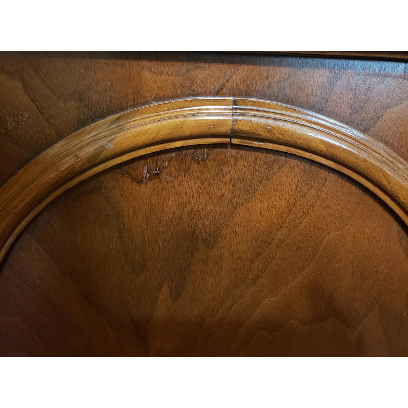 Rare 1930s Arts Deco Style mahogany cedar chest, flanked by solid maple decor in front. This chest features a rare bottom full size drawer. The interior naturally features a clean cedar lining in good condition. This chest is large and measures 49W
