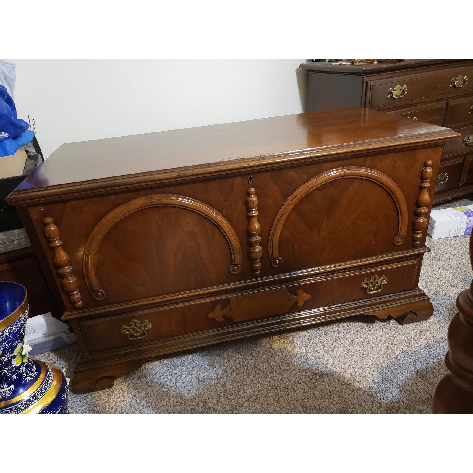 Hand-Crafted 1930s Arts Deco Cavalier Solid Mahogany and Maple Cedar Chest