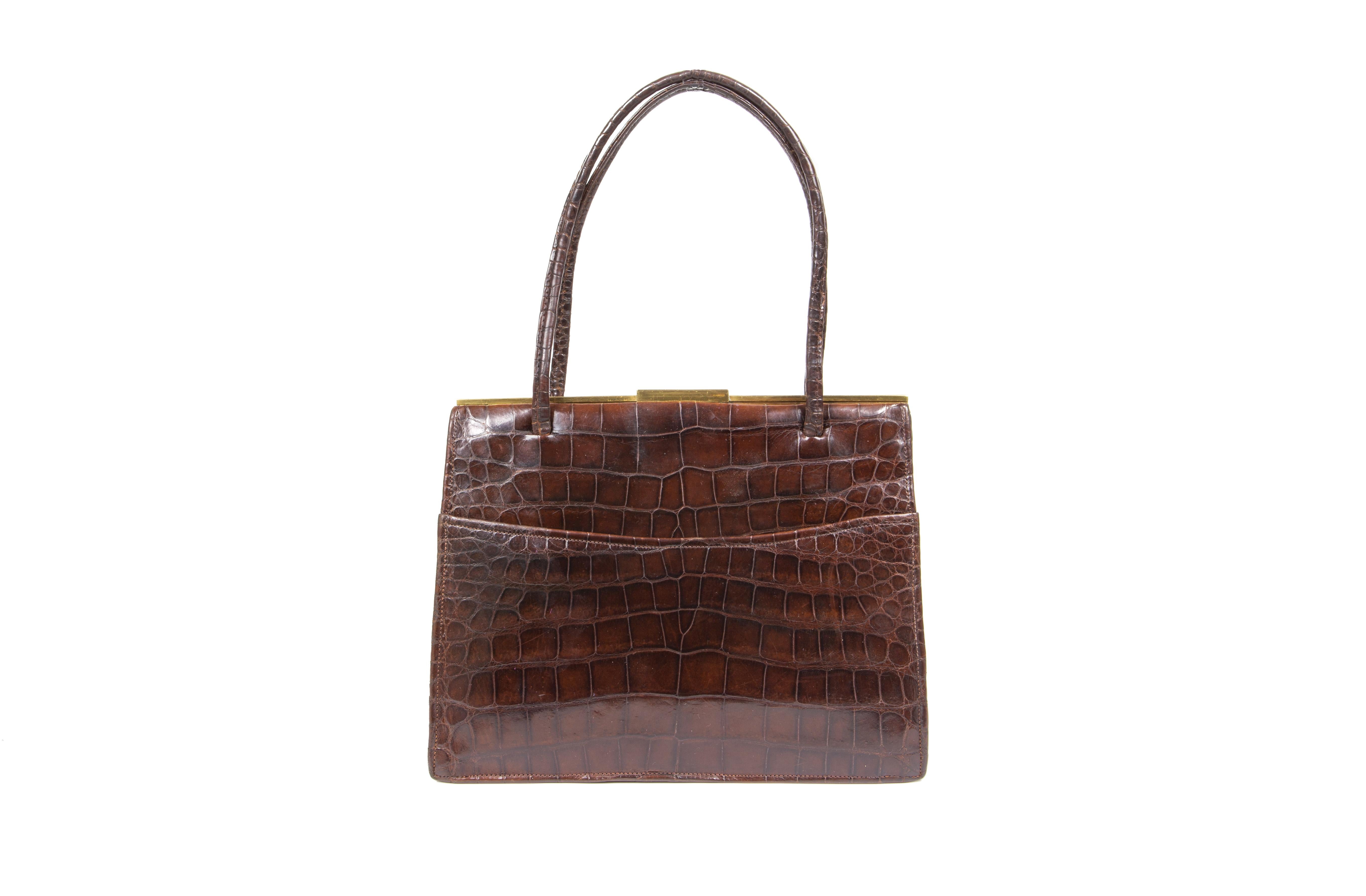 1930s Asprey Brown Crocodile Handbag For Sale at 1stDibs | asprey bag