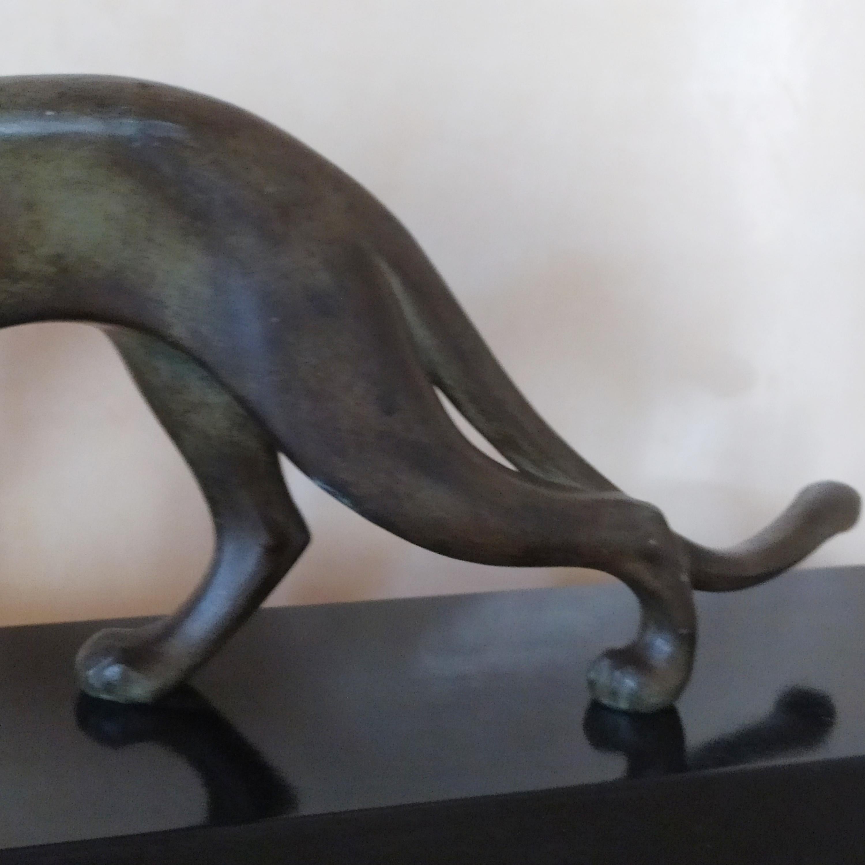 Mid-20th Century 1930s Astonishing Art Deco Panther Sculputure, Made in france