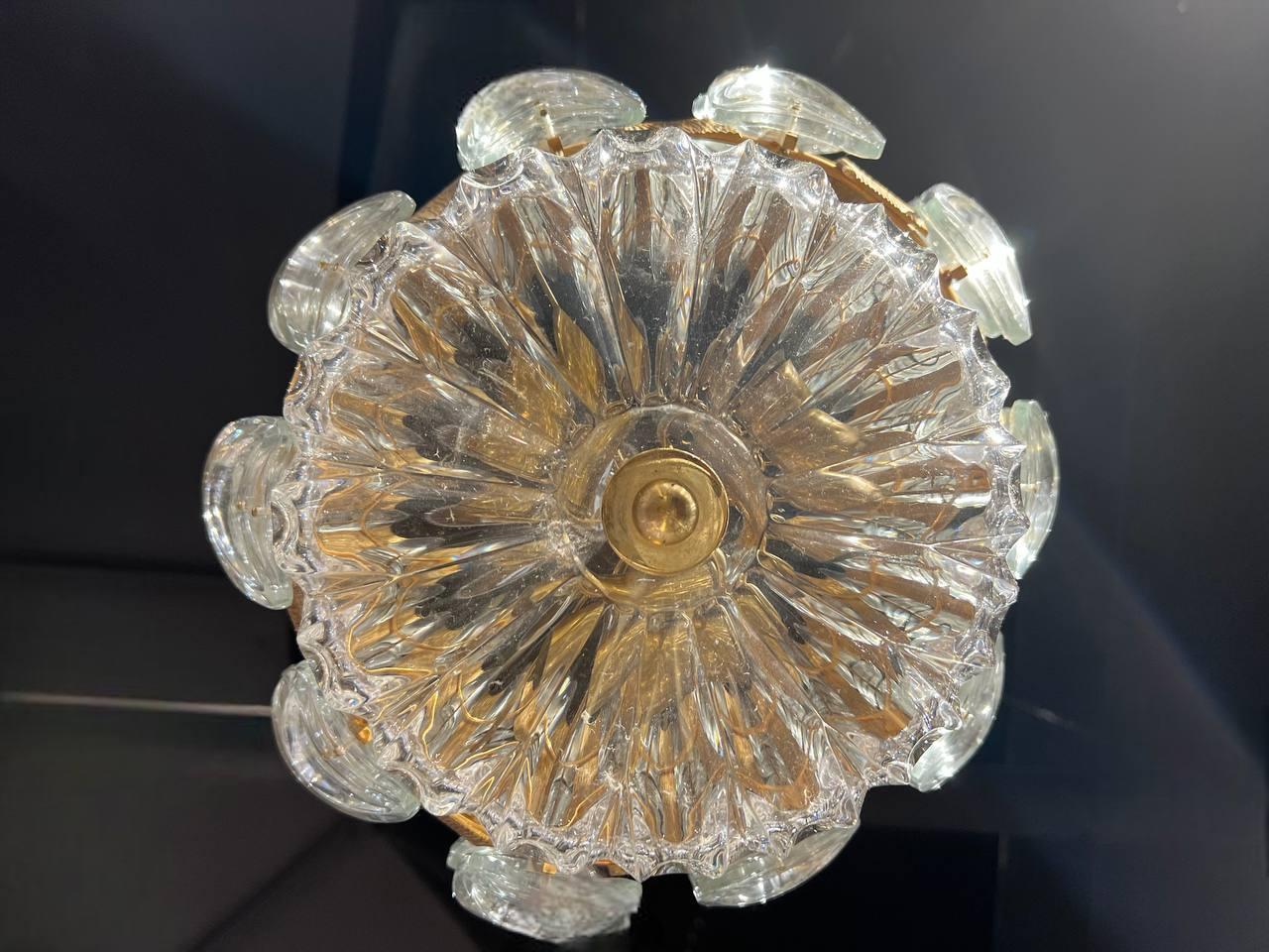Mid-Century Modern 1930's Austiran Crystal Light Fuxture For Sale